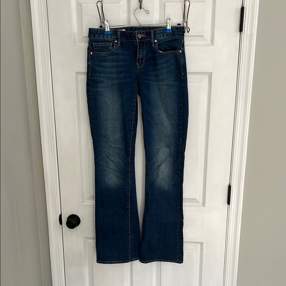 Gap 1969 Mid Rise Full Length Women’s Flare Jeans, Dark Wash